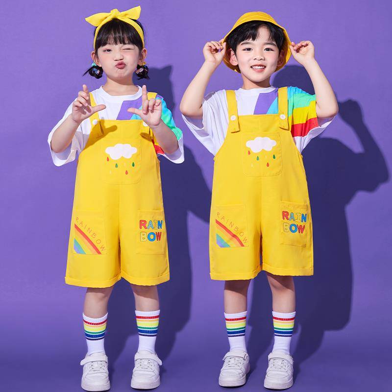 Liuyi Children's Ts. Show Playing Kindergarten Better Back Pants Cute Rainbow Elementary School Games La La team performance service