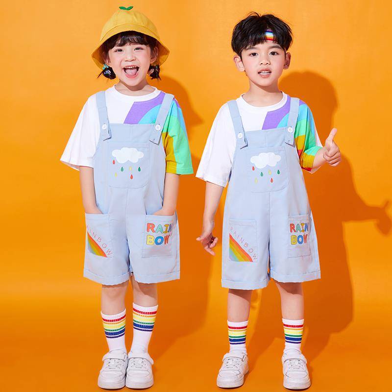 Liuyi Children's Ts. Show Playing Kindergarten Better Back Pants Cute Rainbow Elementary School Games La La team performance service
