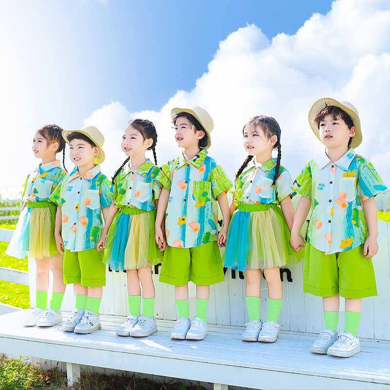 Children's Performance Service Kindergarten Garden clothing Xia Da Class Graduation Season Code Swing Campaign Cotton Cotton Course La La Team Dance Server