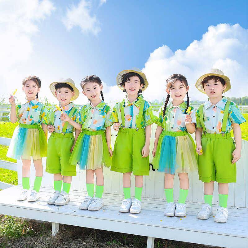 Children's Performance Service Kindergarten Garden clothing Xia Da Class Graduation Season Code Swing Campaign Cotton Cotton Course La La Team Dance Server