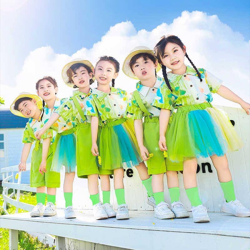 Children's Performance Service Kindergarten Garden clothing Xia Da Class Graduation Season Code Swing Campaign Cotton Cotton Course La La Team Dance Server