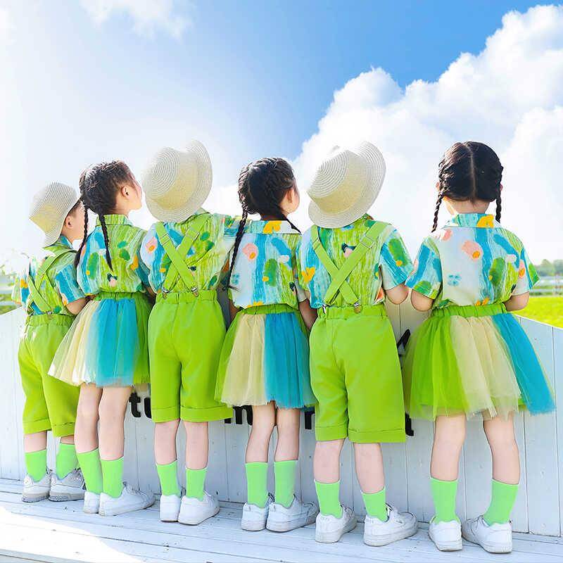 Children's Performance Service Kindergarten Garden clothing Xia Da Class Graduation Season Code Swing Campaign Cotton Cotton Course La La Team Dance Server