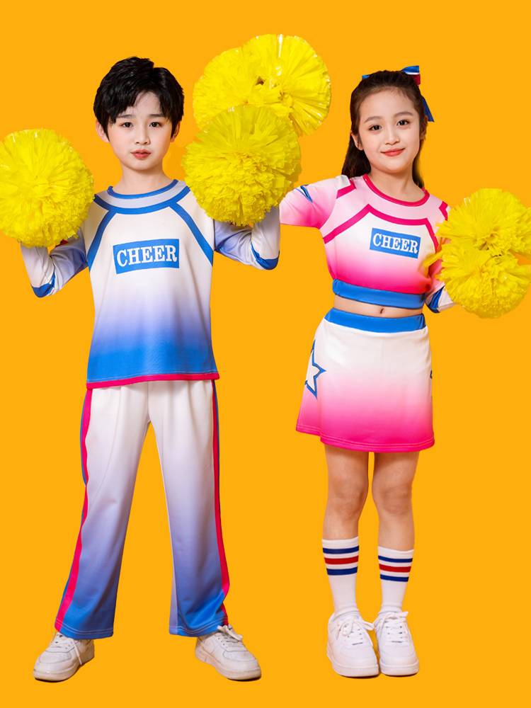 Children cheerleading team clothing competitive beauty exercise primary and secondary school student boy and girl jazz row exercise show performance service