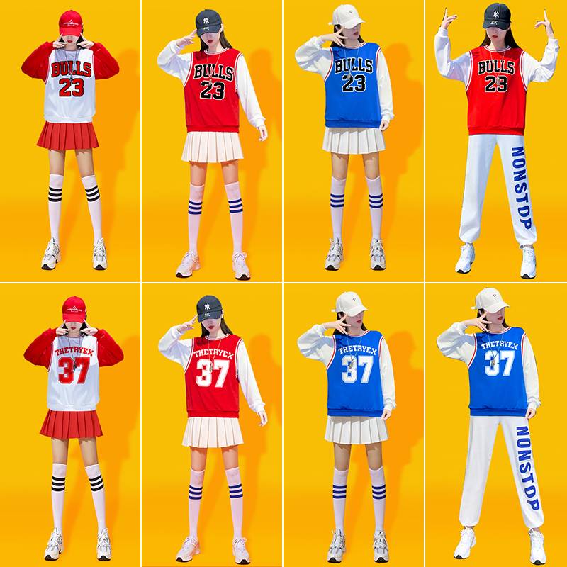 Middle school student la la la fuck game performance service women's basketball football baby Lala team suits Korean jazz dance service