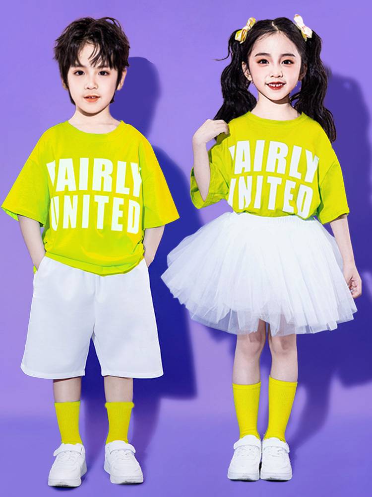 Children's Children's Kindergarten Group Dance Games La La Team Performance Server Chorus Skirt Performance Clothing