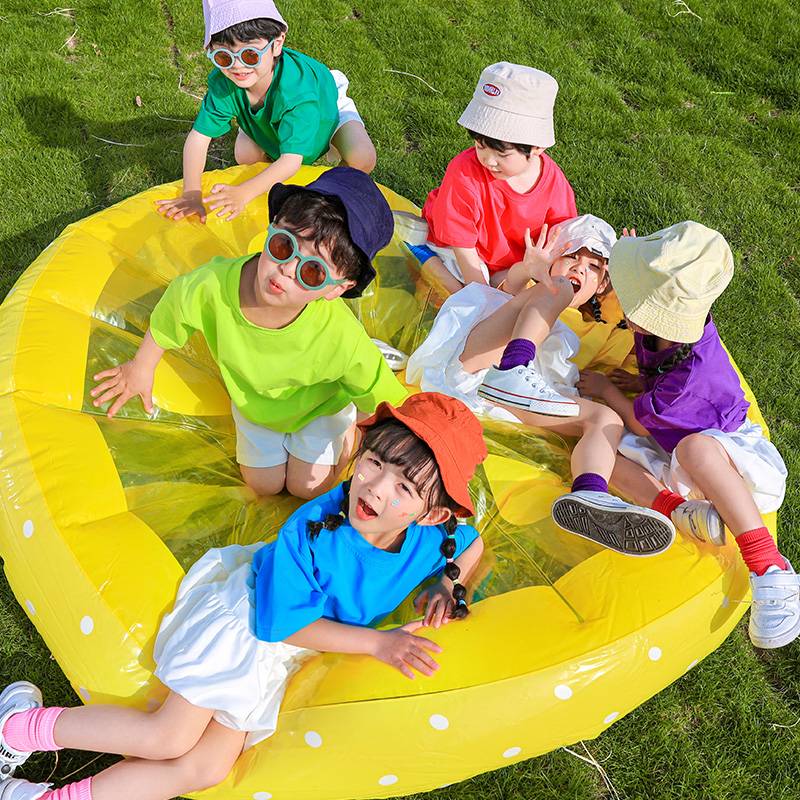 Children's Sky Performance Services Kindergarten Candy and Color Industry T -shirt Primary Student La La Team Performance Services Six One