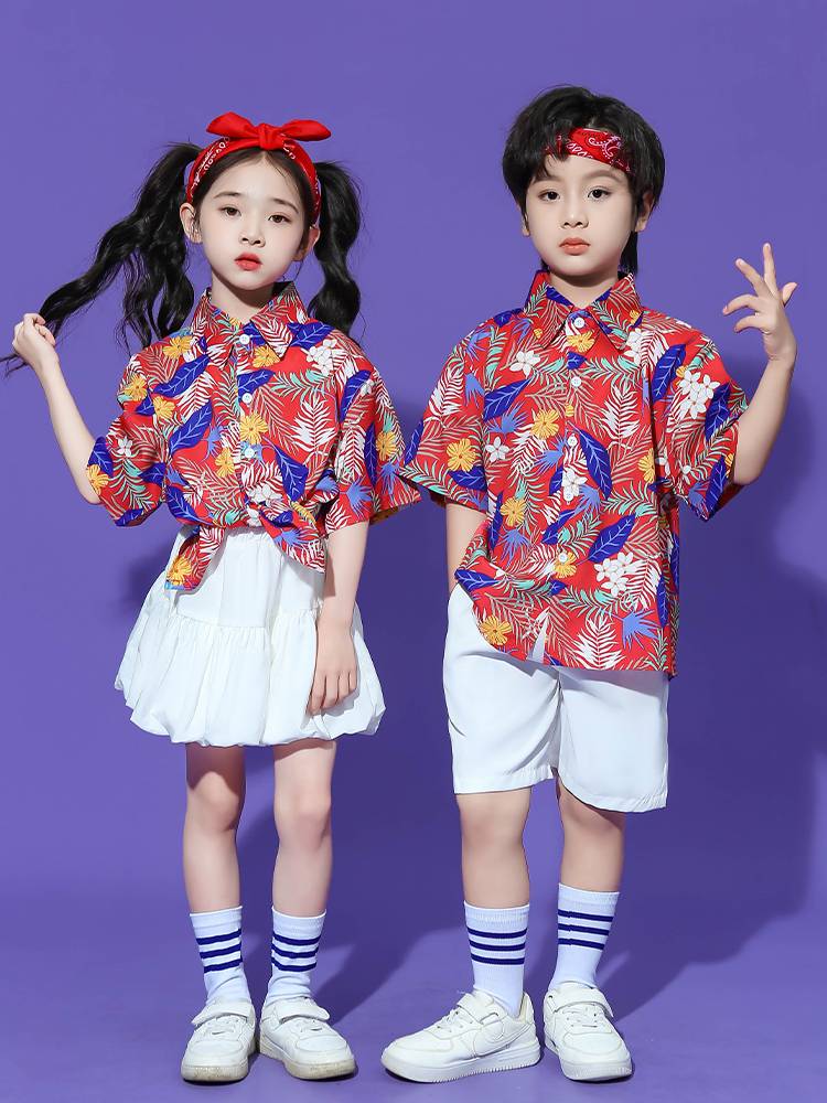 Children's Children's La Team Performance Clothing Kindergarten Graduate Hong Kong Wind Retro Performance Primary School Games Class