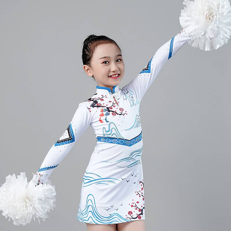 Copter's new cheerleading competition jumpsuit dress flower ball clothing skills la la la team uniform children's performance clothing