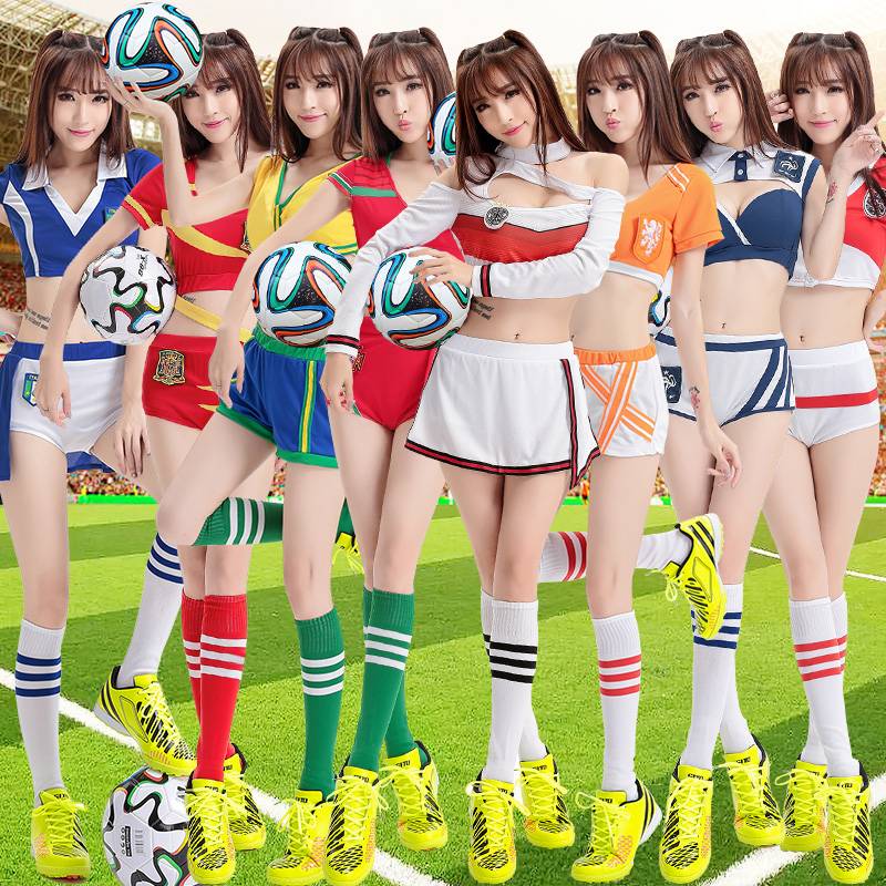 2024 European Cup multi -country football baby uniform sexy Lala team women's label cheerleader jersey set DS bar