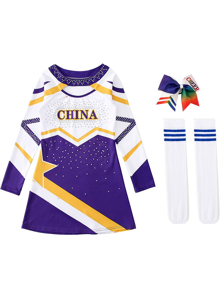 June 1 new cheerleading team service dance, dance, clothing, adult men and women long sleeve cheerleades performance service