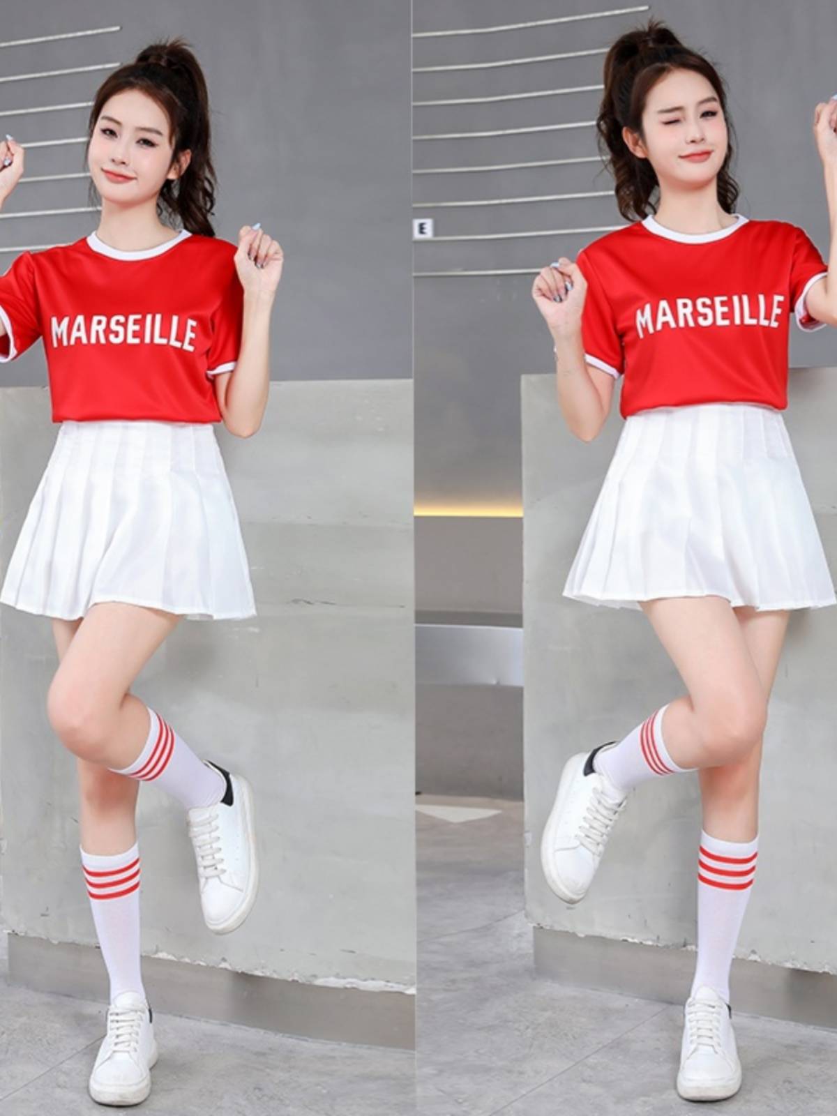 Cheerleader competition clothing adult student sports meeting opening ceremony men's and women's group La La Rala performance set