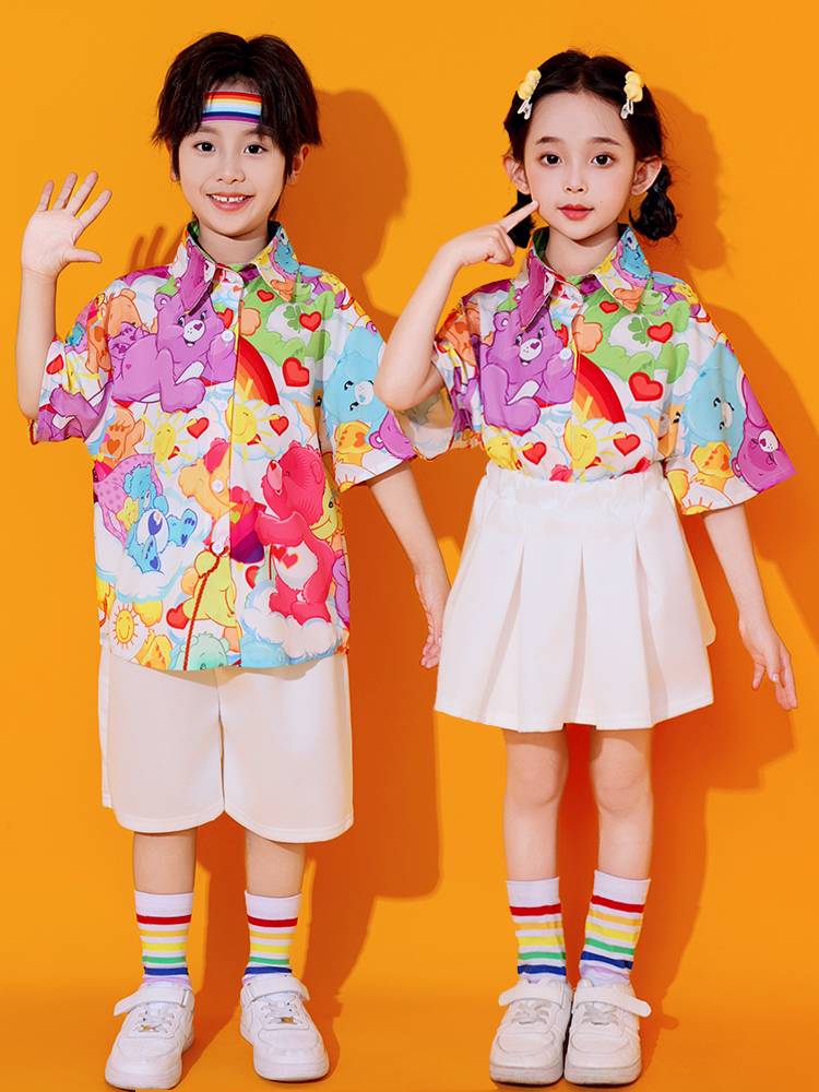 Children's Day Performance Server Kindergarten Dance Class Graduation Zhao Hong Kong Wind Elementary Student La La Team Performance Clothing
