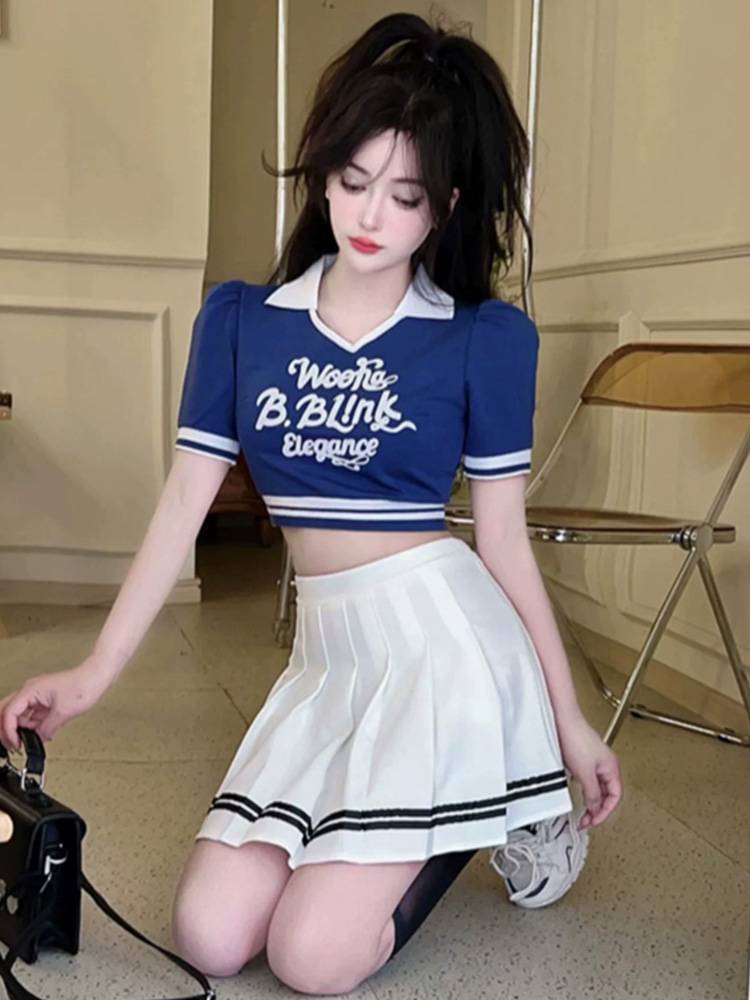 Adult cheerleader performance service student Korean female team European football baby laba laer lanla team uniform modern dance
