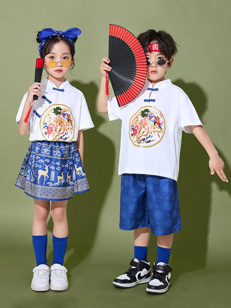 June 1 Hanfu Boys Choir Server Summer Girls Chinese Style New Chinese -style La Team Performance