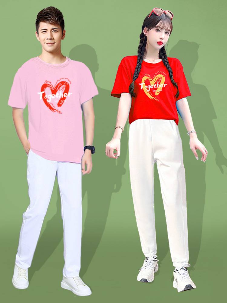 Summer candy -colored T -shirt cheerleading performances of the Lala team performance sports meeting high school students graduating season girlfriends clothing