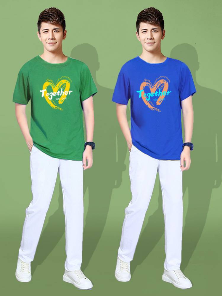 Summer candy -colored T -shirt cheerleading performances of the Lala team performance sports meeting high school students graduating season girlfriends clothing