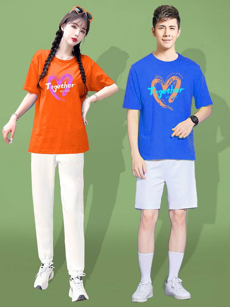 Summer candy -colored T -shirt cheerleading performances of the Lala team performance sports meeting high school students graduating season girlfriends clothing
