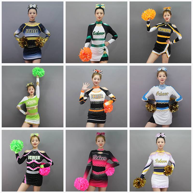 Manufacturers sell cheerleading competition clothing female campus Lara team, dance performance, custom boys and children primary and secondary schools