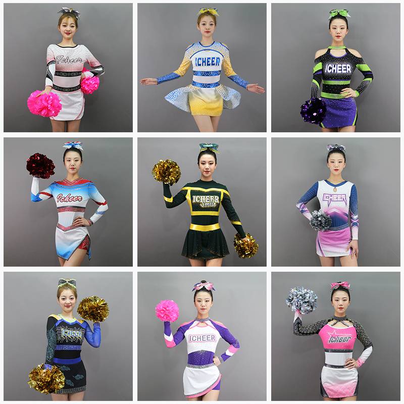 Manufacturers sell cheerleading competition clothing female campus Lara team, dance performance, custom boys and children primary and secondary schools