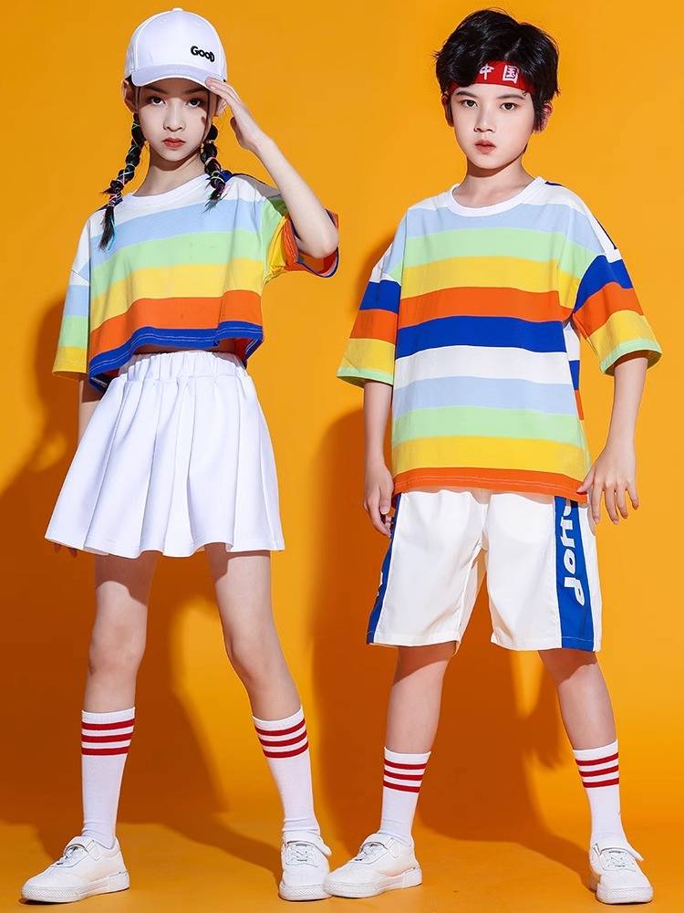 La La Ko La team performing clothing performance elementary and elementary growth sleeve sports meetings autumn and summer Children's Children's graduation service