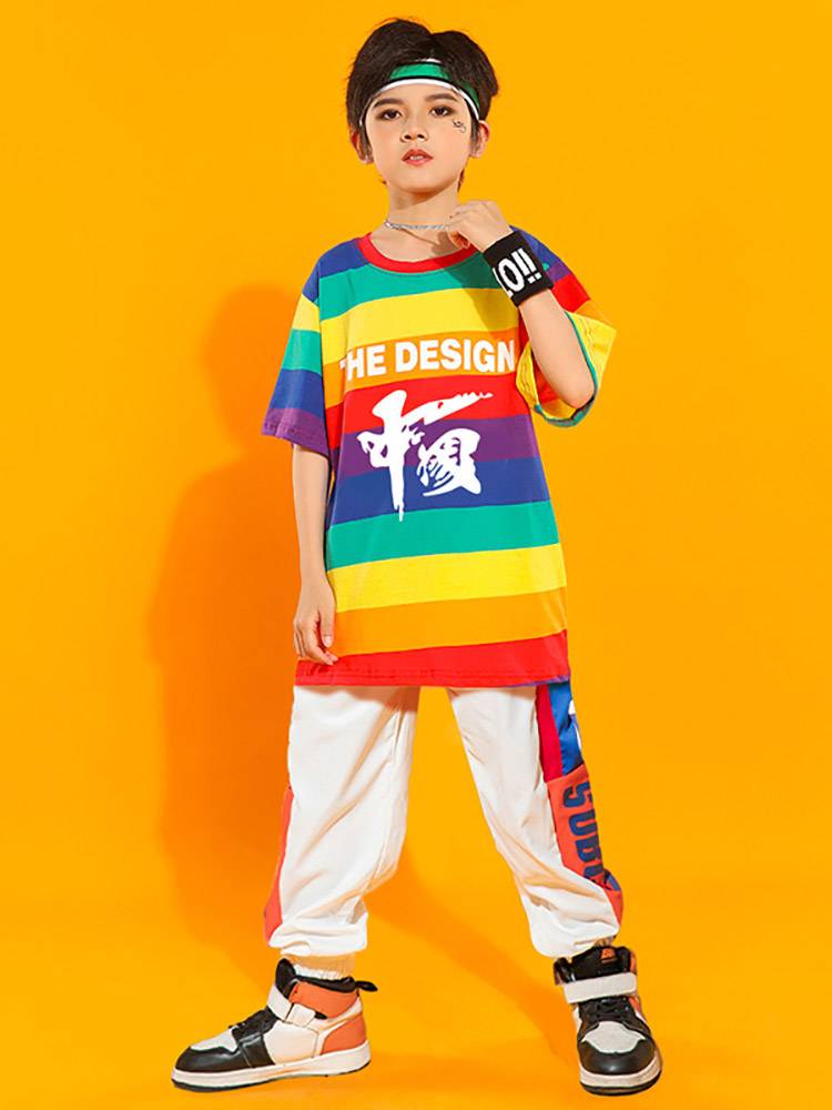 Children's Performance Services Primary School Games La La Team Clothing Kindergarten La La Rain Rainbow Class Clothing Performance Clothing
