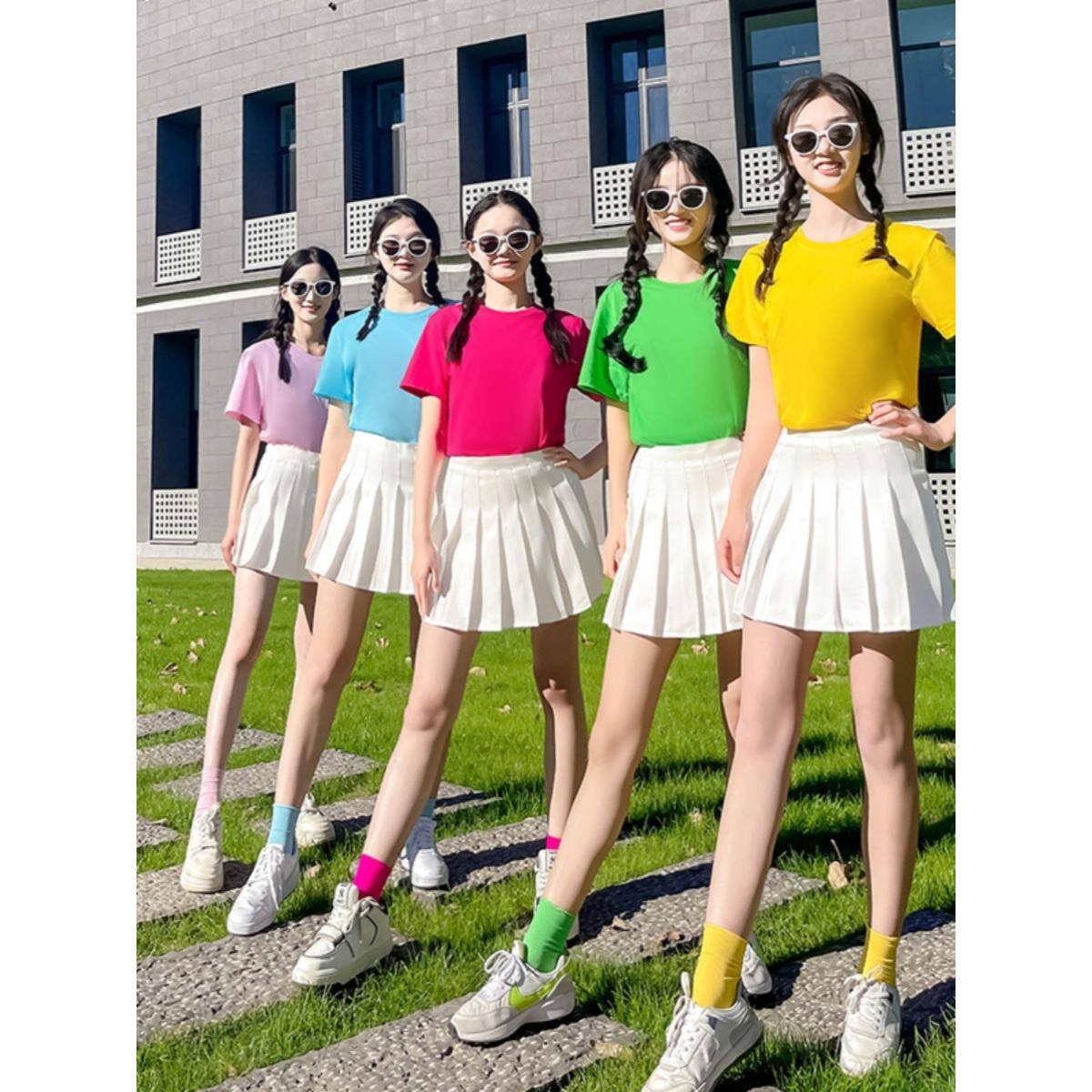 Pure cotton T -shirt Candy High School La Cao Performing Performance Lala team performing the summer sports party graduation season girlfriend service