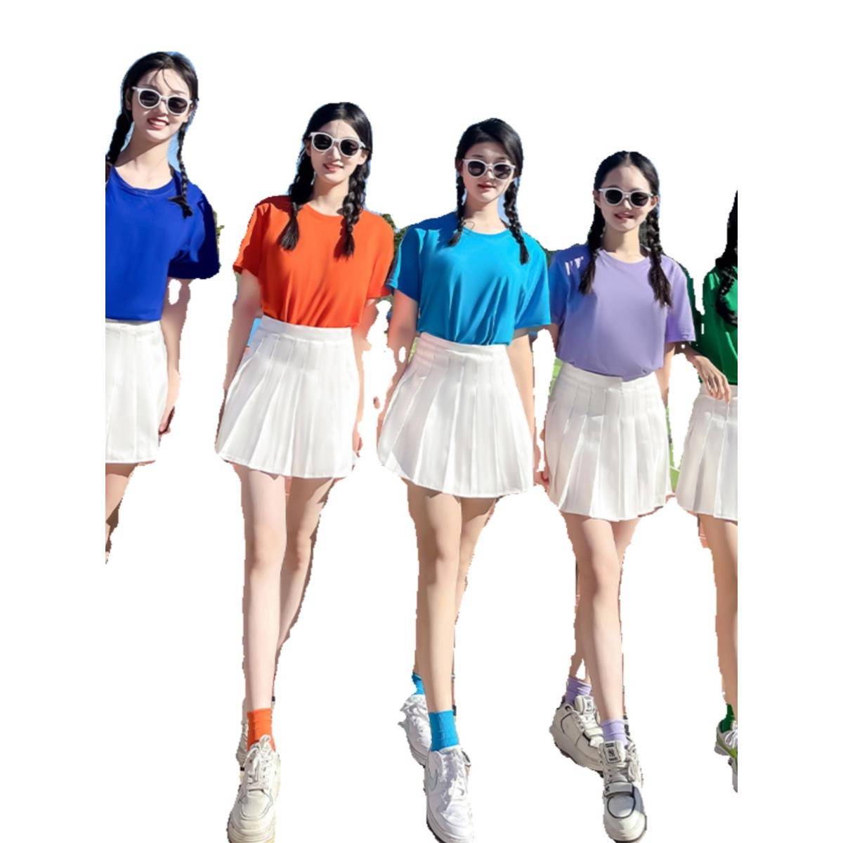 Pure cotton T -shirt Candy High School La Cao Performing Performance Lala team performing the summer sports party graduation season girlfriend service