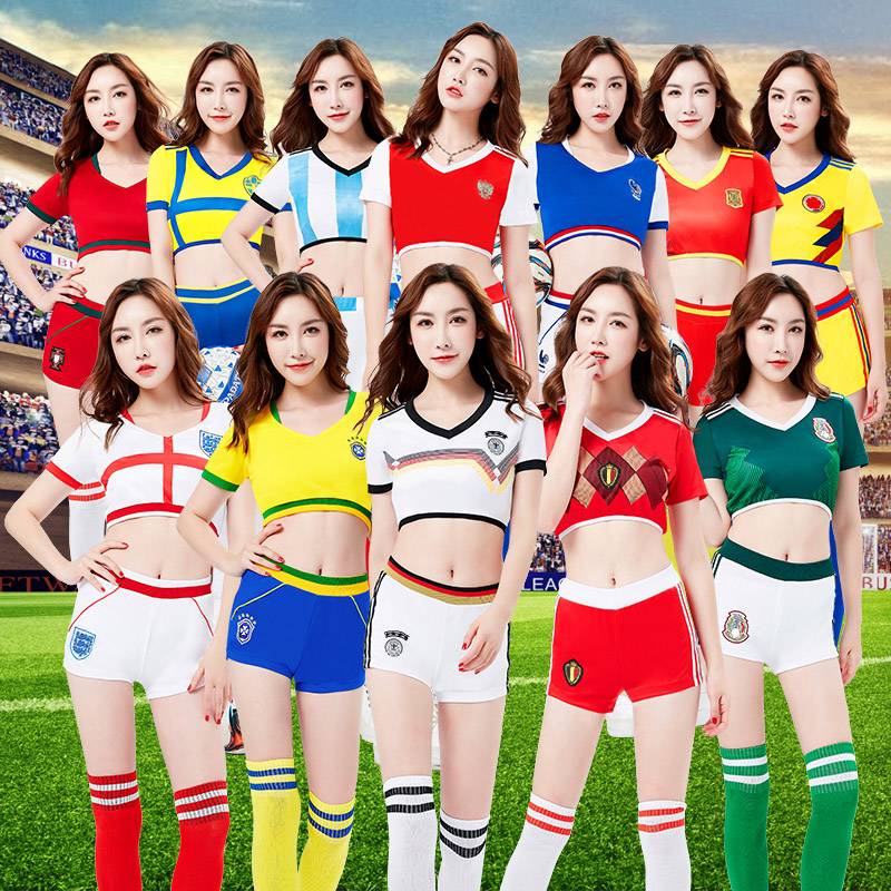 2024 World Football Cup baby jersey uniform bar DS dancing short skirt exposed navel cheerleader clothing women's suit