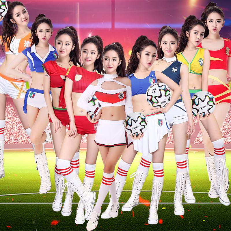 Lala team clothing women's set world basketball football baby cup summer sexy model performance clothing cheerleading