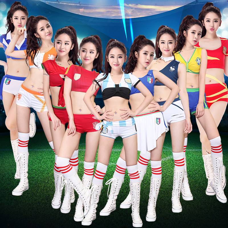 Lala team clothing women's set world basketball football baby cup summer sexy model performance clothing cheerleading