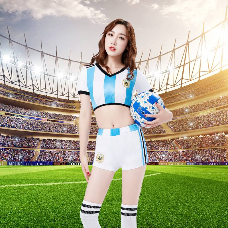 New World Night Sexy La Team Car Model Clothing Argentine Jersey Adult Football Cup Baby Women's Set