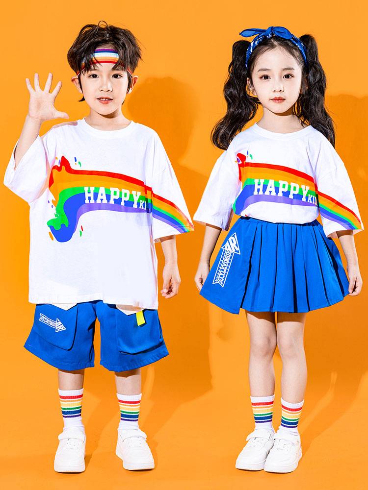 Primary school student cheerleading team performance service kindergarten men and women cheerleading performance clothes children's hip -hop street dance service