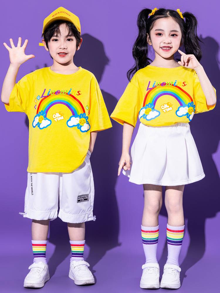 Primary school student cheerleading team performance service kindergarten men and women cheerleading performance clothes children's hip -hop street dance service