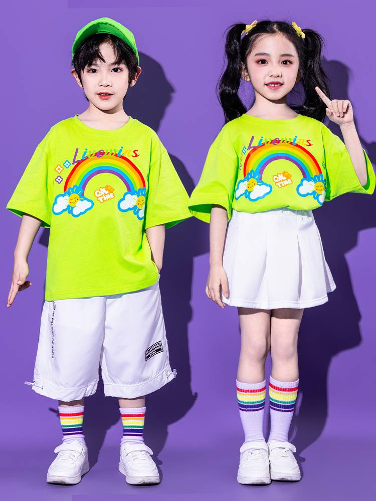 Primary school student cheerleading team performance service kindergarten men and women cheerleading performance clothes children's hip -hop street dance service