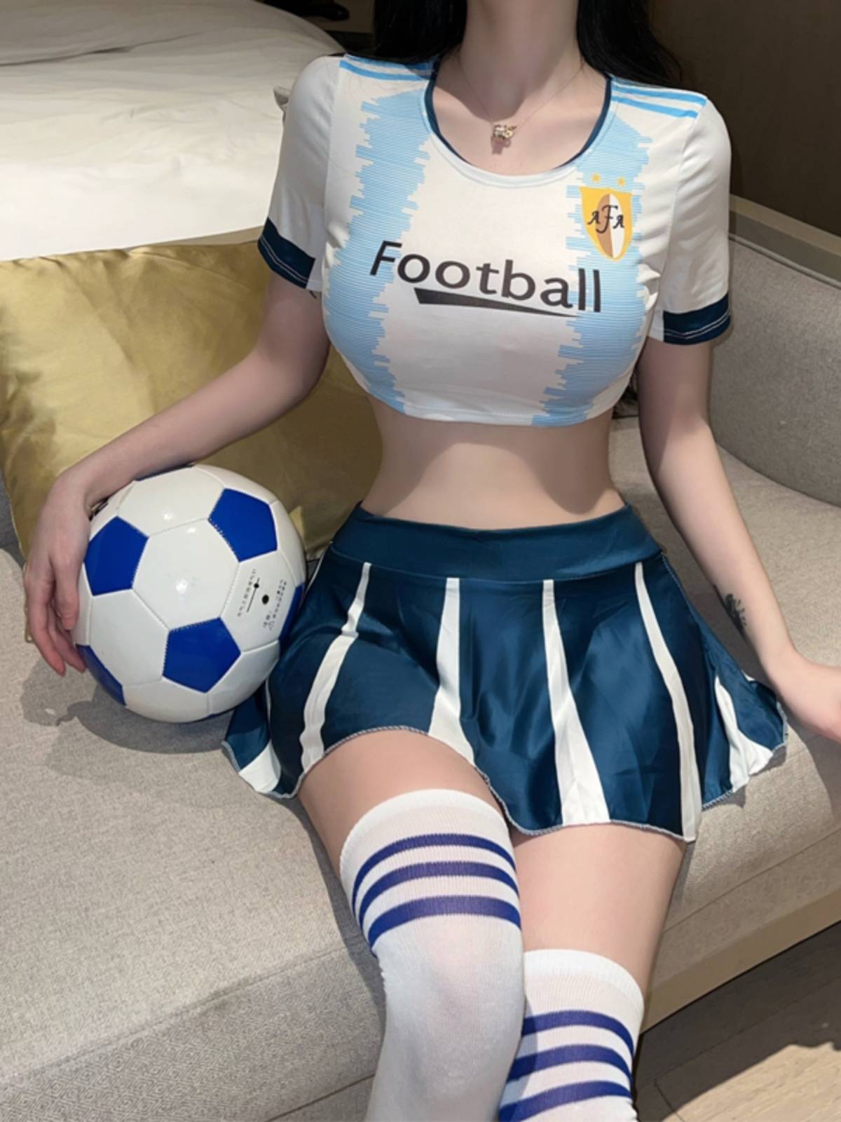 football baby european uniform cup of argentinian cheerleading girl cosplay pure sexy suite
