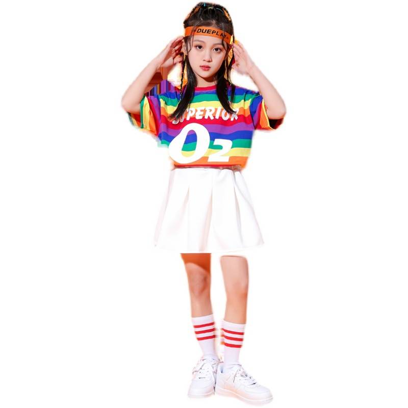 Kindergarten cheerleading team June 1 Performance Service Primary School Games Jazz Dance Street Dance Set Male Women Belt Chorus
