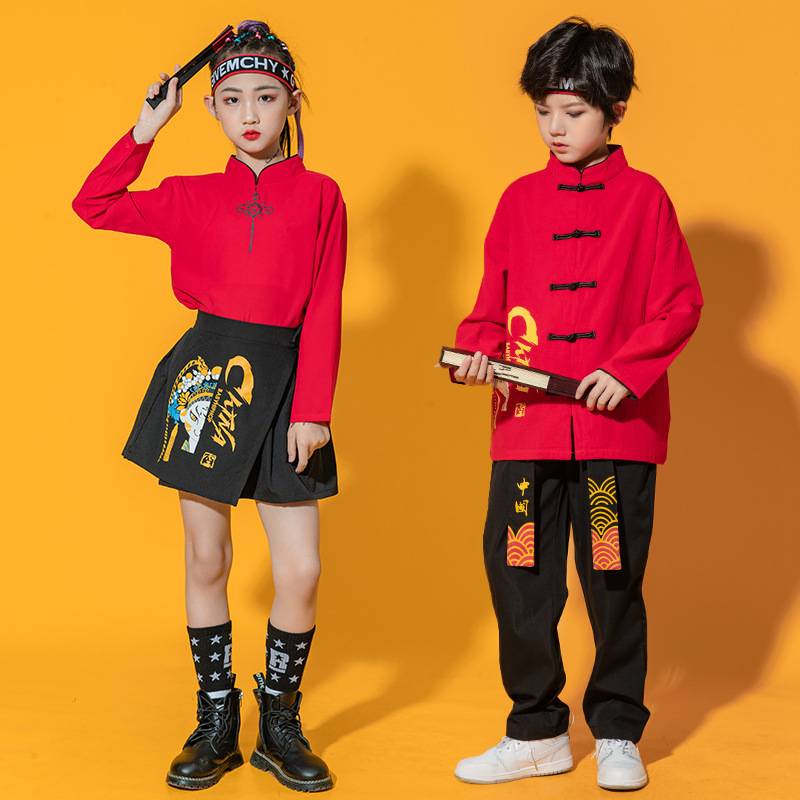 Primary and secondary school students Chinese Hanfu autumn boys and girls Chinese style national tide performance service studio children's cheerleader performance service