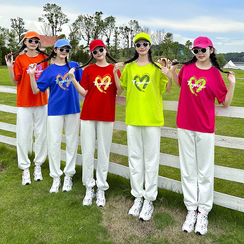 Candy -colored student group sports meeting graduation photo la la la fucking performance clothing adult Lara team performance service men and women