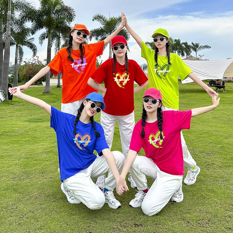 Candy -colored student group sports meeting graduation photo la la la fucking performance clothing adult Lara team performance service men and women