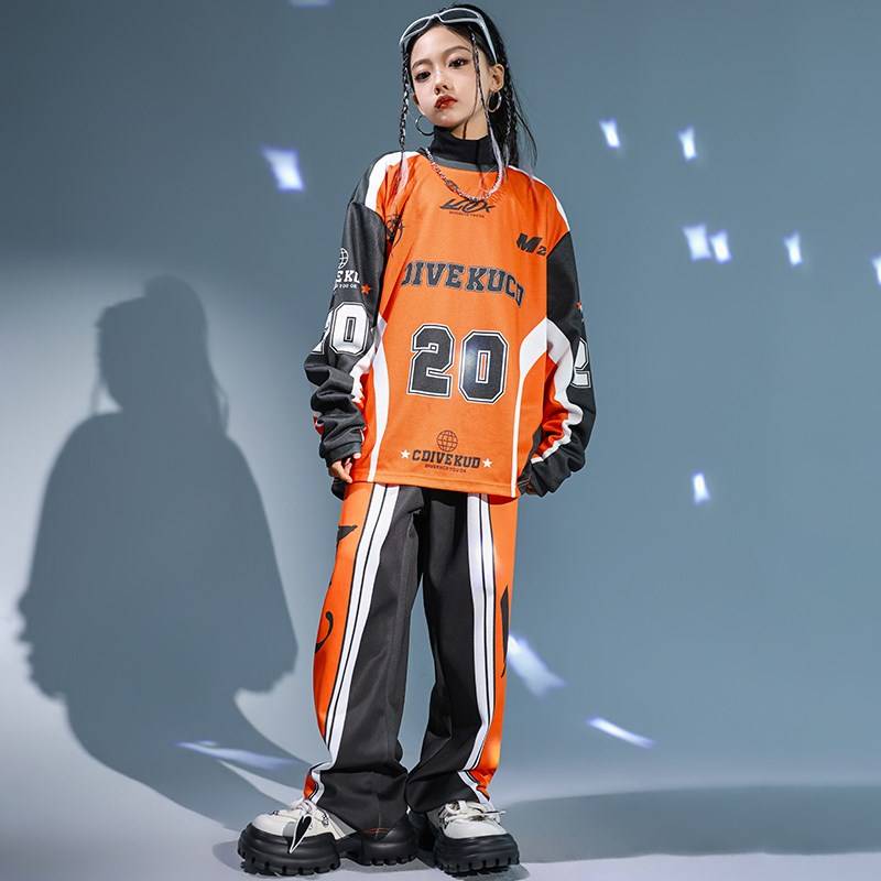 Factory sales hip -hop street dance jacket, locomotive wind shirt adult modern dance practice service U children cheerleader table