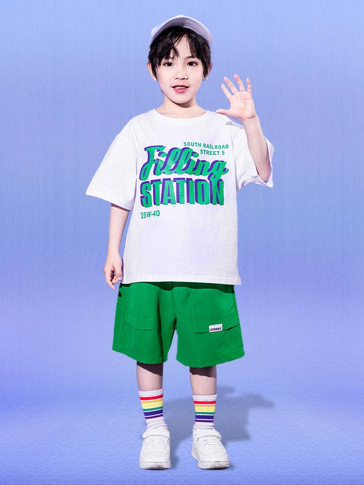Primary school games, class clothes children's hip -hop clothing kindergarten cheerleading team men and girls hip -hop jazz dance set