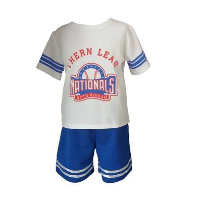 Children cheerleading team performance service primary and secondary school students campus cheerleading performance service men and girls football baby blue -red