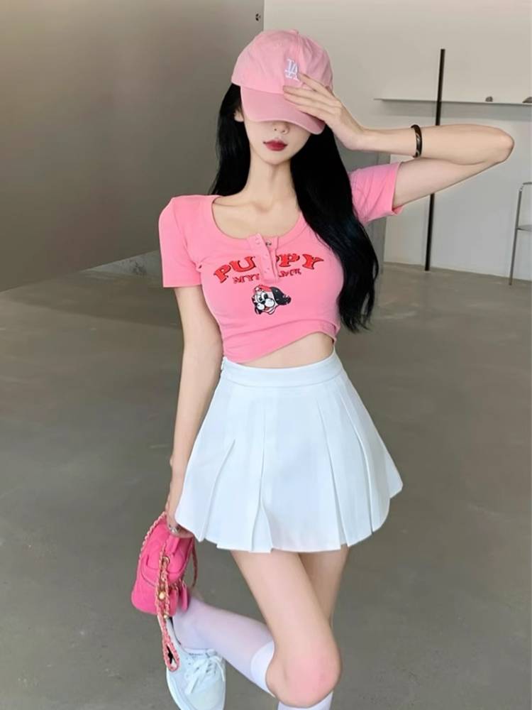 The opening ceremony of the university student sports meeting group la la la la la la la teams gymnastics performance service Korean version V -neck T -shirt kit