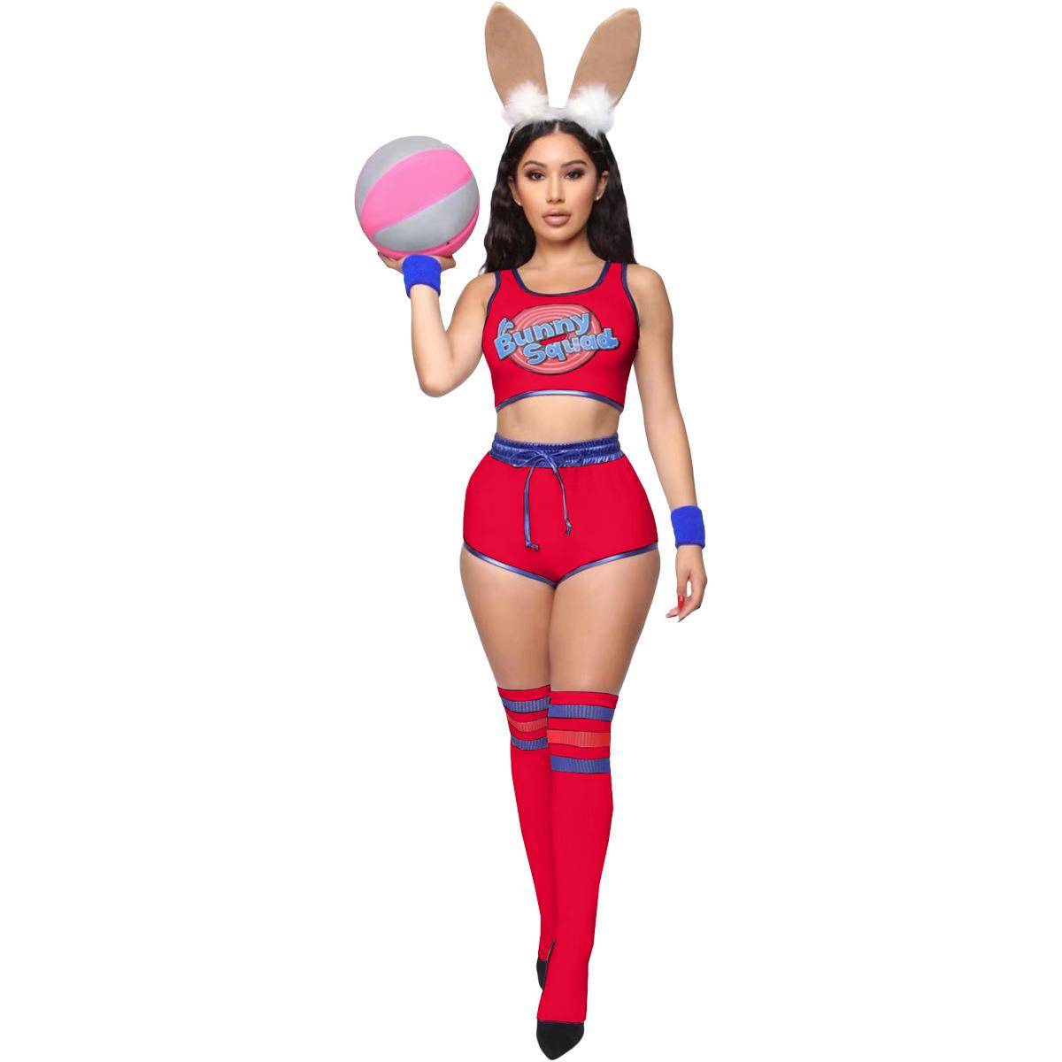 New product cross -border women's basketball football show shirt short pants head jewelry three -piece lays team laid team performance service