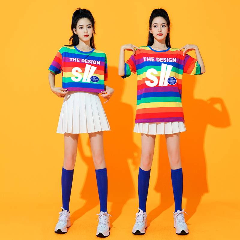 Lala team clothing girl girls' time sexy student set football baby la la la la la la la la lasses dance performance clothing