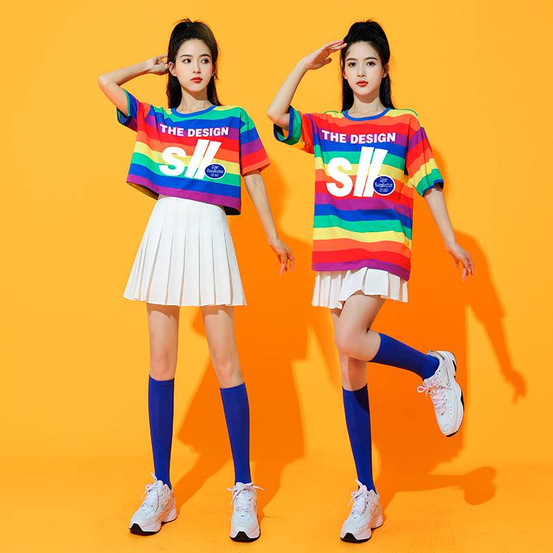 Lala team clothing girl girls' time sexy student set football baby la la la la la la la la lasses dance performance clothing