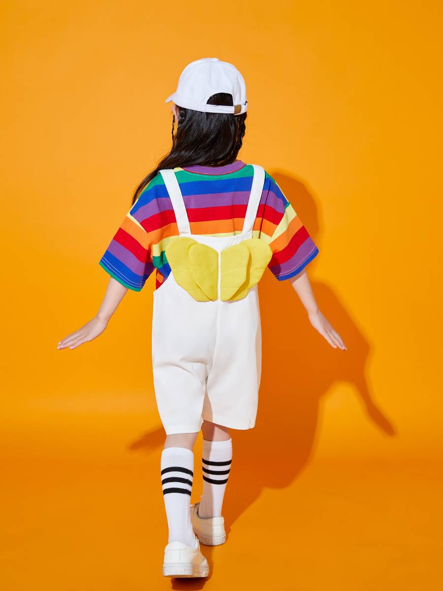 Kindergarten Graduate Performance Server Child Children's Chorus Performance Clothing Summer Cute Belt Bare Pants La La Team Elementary School