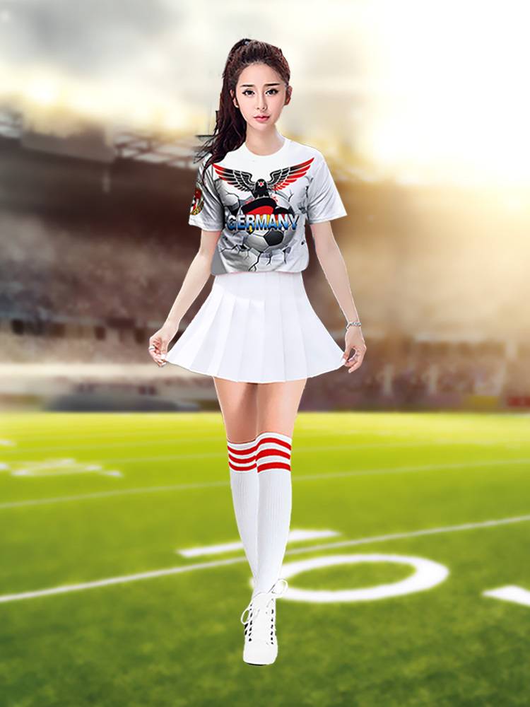 2024 new European Football Baby Cup cheerleader performance, cheer cheerful cheerleading performance clothing female