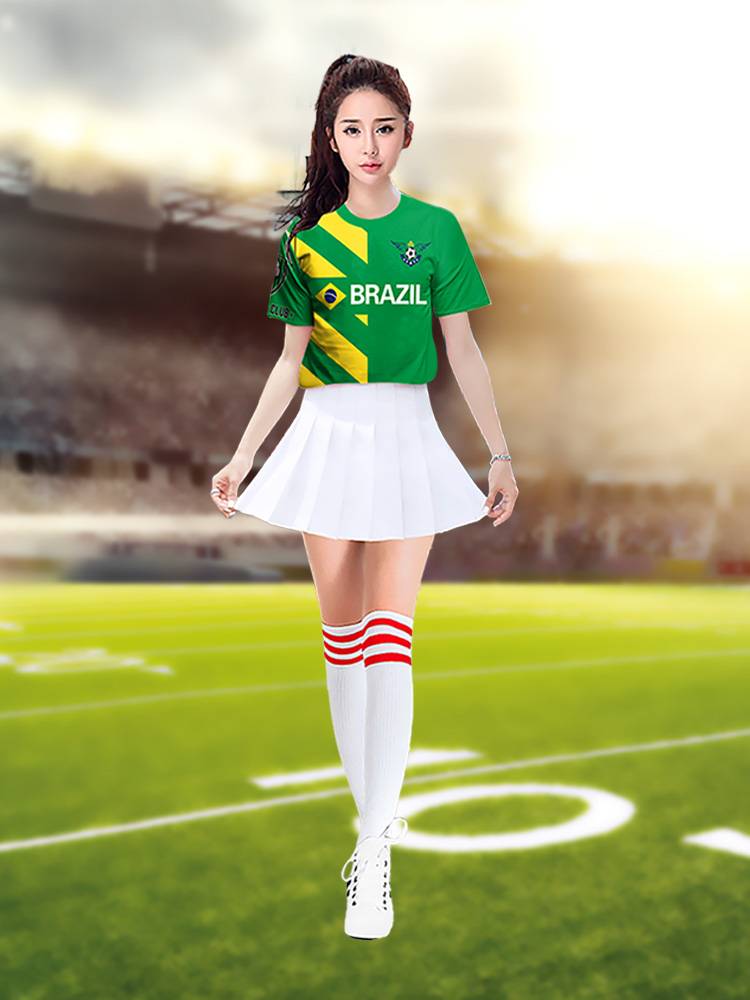 2024 new European Football Baby Cup cheerleader performance, cheer cheerful cheerleading performance clothing female