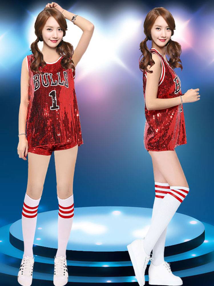 Adult cheerleading team performance service university sports meeting opening ceremony performance service women's group cheerleading jazz dance suit